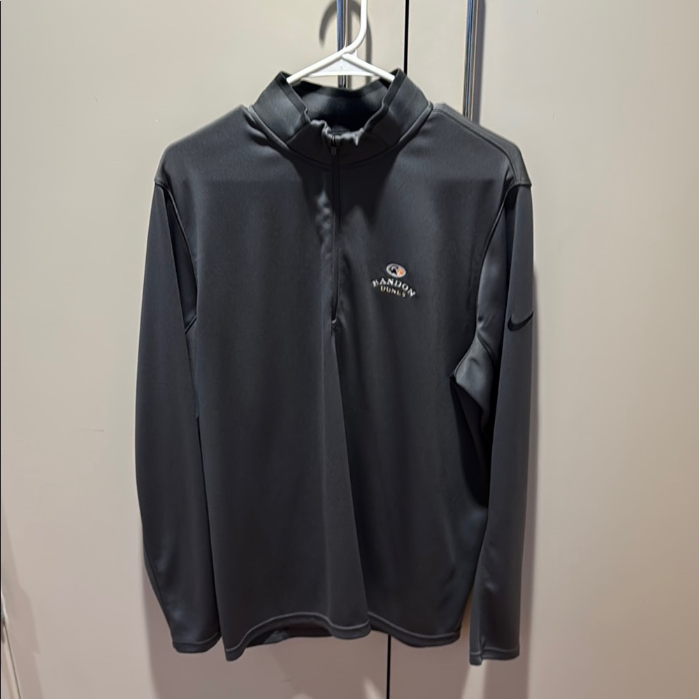 Grey Nike Dri-Fit Golf 1/4 zip with Bandon Dunes Logo. Men’s large.